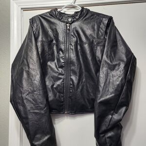 Torrid Black Faux Leather Jacket Size 1